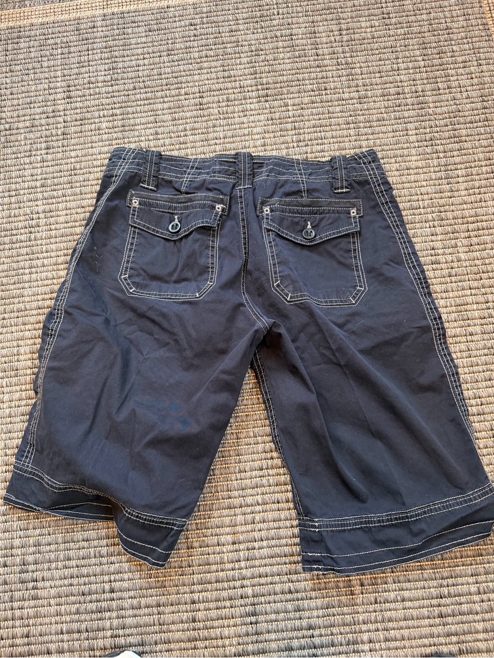 Aventura Women's Black Cargo Shorts with Contrast Stitching